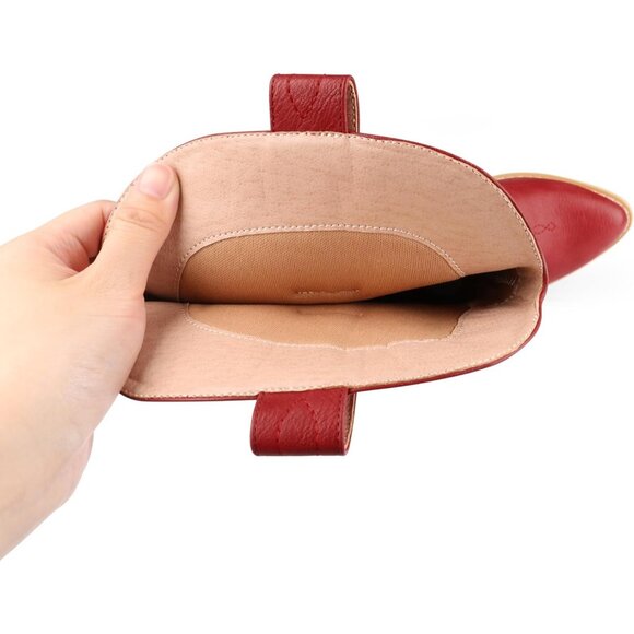 ⚡Women's Red Mid Calf Cowgirl Boots Pointy Toe Boot Embroidered Western - Picture 8 of 8